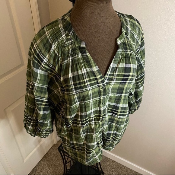 🎉SALE🎉$7 or 2 for$10🎉Time‎andTru,large12/14, long sleeve button down, scoop-neck - Picture 6 of 9